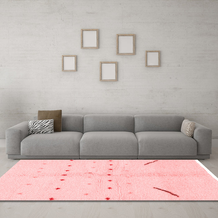 Modern Red Washable Rugs