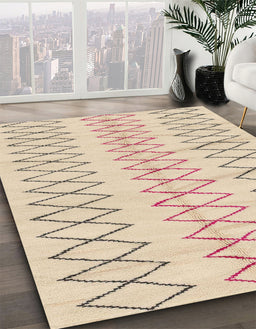 Machine Washable Abstract Brown Sugar Brown Rug in a Family Room, wshabs1806