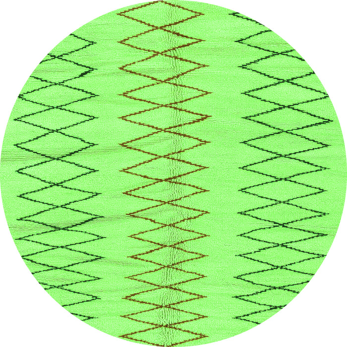 Round Solid Green Modern Rug, abs1806grn