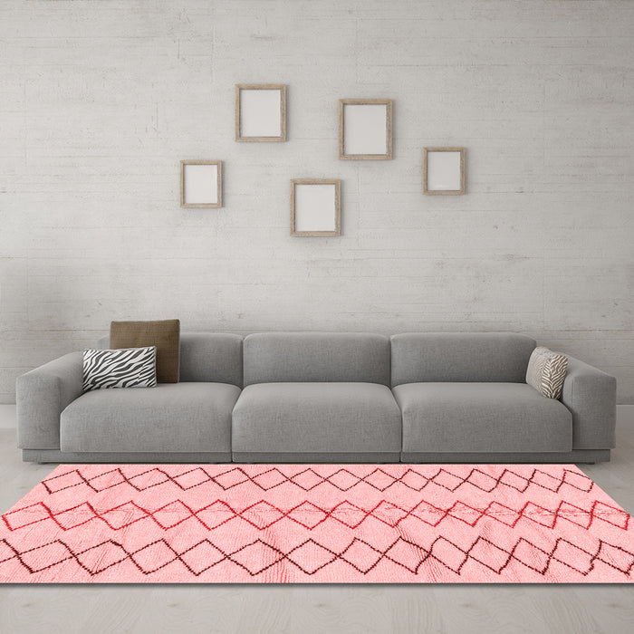 Modern Red Washable Rugs