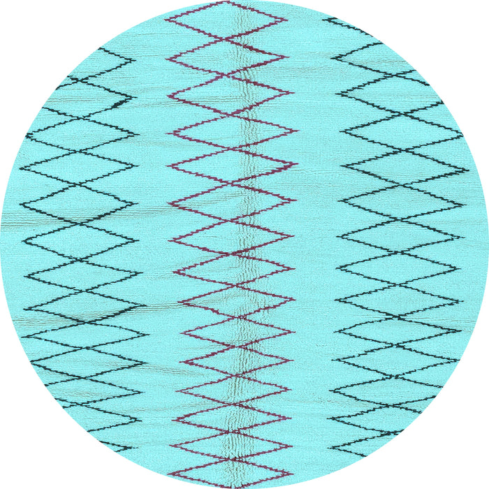 Round Solid Light Blue Modern Rug, abs1806lblu