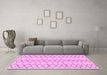 Machine Washable Solid Pink Modern Rug in a Living Room, wshabs1806pnk