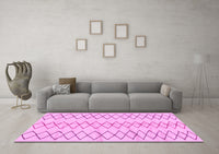 Machine Washable Solid Pink Modern Rug, wshabs1806pnk