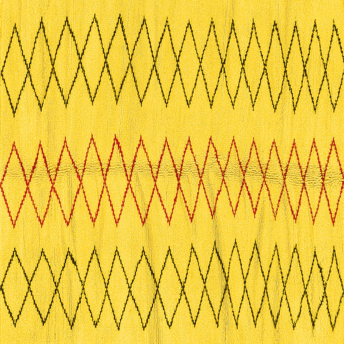 Square Solid Yellow Modern Rug, abs1806yw