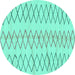 Round Solid Turquoise Modern Rug, abs1806turq