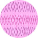 Round Machine Washable Solid Pink Modern Rug, wshabs1806pnk