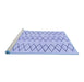 Sideview of Machine Washable Solid Blue Modern Rug, wshabs1806blu