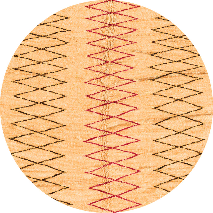 Round Solid Orange Modern Rug, abs1806org