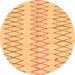 Round Solid Orange Modern Rug, abs1806org