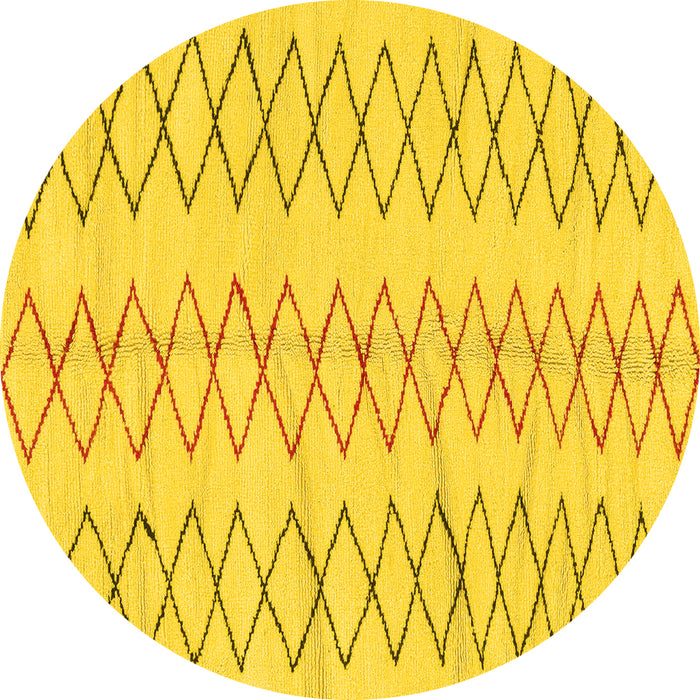 Round Solid Yellow Modern Rug, abs1806yw