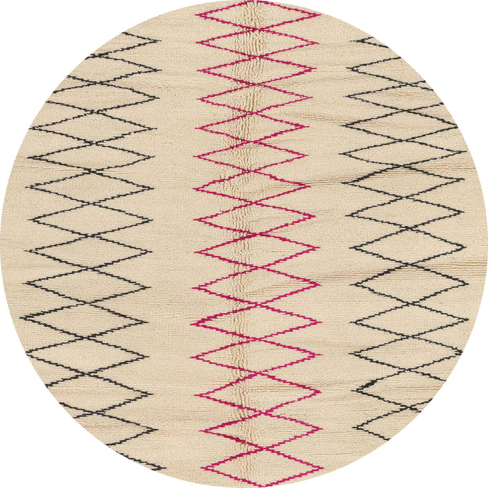 Round Abstract Brown Solid Rug, abs1806