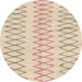 Round Abstract Brown Solid Rug, abs1806