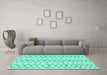 Machine Washable Solid Turquoise Modern Area Rugs in a Living Room,, wshabs1806turq