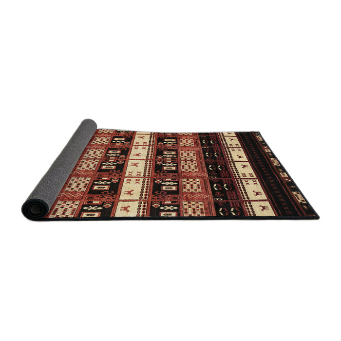 Sideview of Abstract Red Modern Rug, abs1807