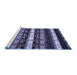 Sideview of Machine Washable Abstract Blue Modern Rug, wshabs1807blu