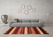 Machine Washable Abstract Orange Modern Area Rugs in a Living Room, wshabs1807org