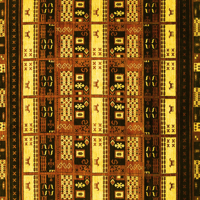 Square Abstract Yellow Modern Rug, abs1807yw