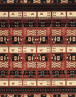 Abstract Red Modern Rug, abs1807