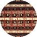 Round Machine Washable Abstract Red Rug, wshabs1807