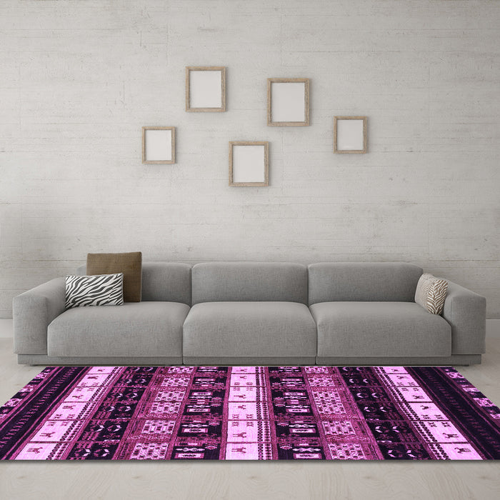 Machine Washable Abstract Purple Modern Area Rugs in a Living Room, wshabs1807pur