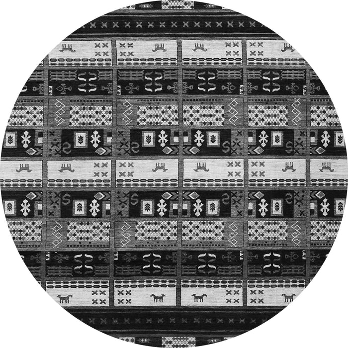 Round Abstract Gray Modern Rug, abs1807gry