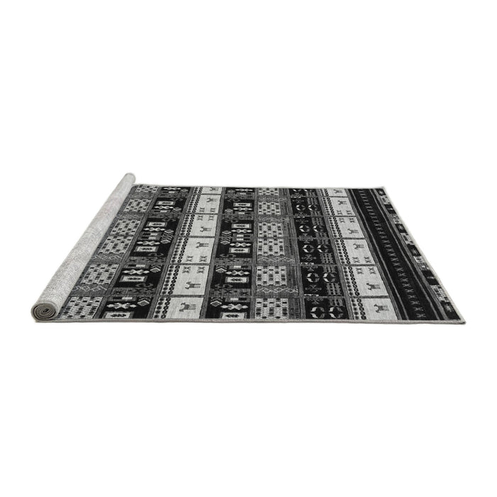 Sideview of Machine Washable Abstract Gray Modern Rug, wshabs1807gry