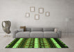 Machine Washable Abstract Green Modern Area Rugs in a Living Room,, wshabs1807grn