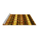 Sideview of Machine Washable Abstract Yellow Modern Rug, wshabs1807yw