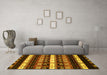 Machine Washable Abstract Yellow Modern Rug in a Living Room, wshabs1807yw