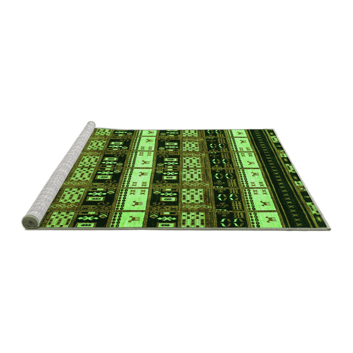 Sideview of Machine Washable Abstract Green Modern Area Rugs, wshabs1807grn