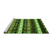 Sideview of Machine Washable Abstract Green Modern Area Rugs, wshabs1807grn