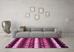 Machine Washable Abstract Pink Modern Rug in a Living Room, wshabs1807pnk