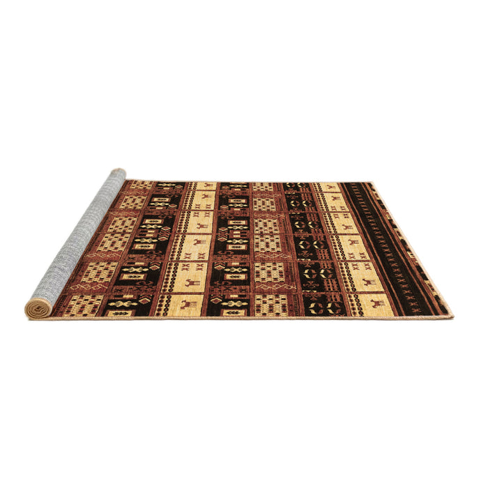 Sideview of Machine Washable Abstract Brown Modern Rug, wshabs1807brn