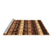 Sideview of Machine Washable Abstract Brown Modern Rug, wshabs1807brn