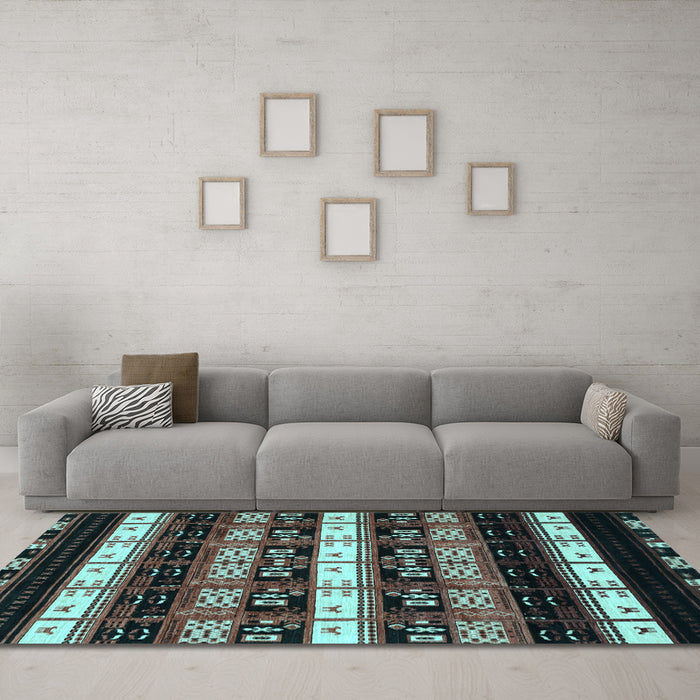 Machine Washable Abstract Light Blue Modern Rug in a Living Room, wshabs1807lblu