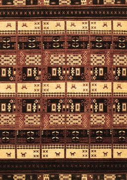 Abstract Brown Modern Rug, abs1807brn