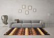 Machine Washable Abstract Brown Modern Rug in a Living Room,, wshabs1807brn