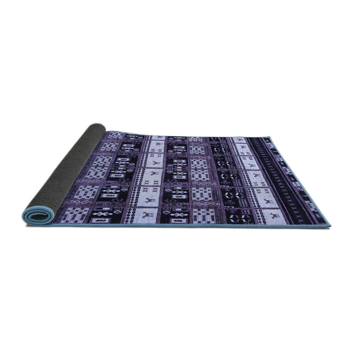 Sideview of Abstract Blue Modern Rug, abs1807blu