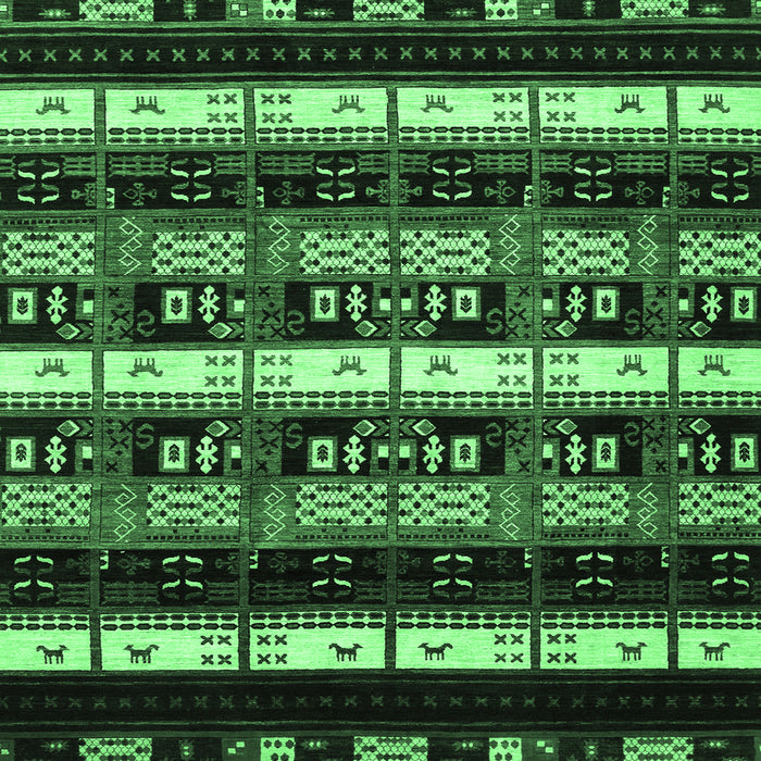 Square Abstract Emerald Green Modern Rug, abs1807emgrn