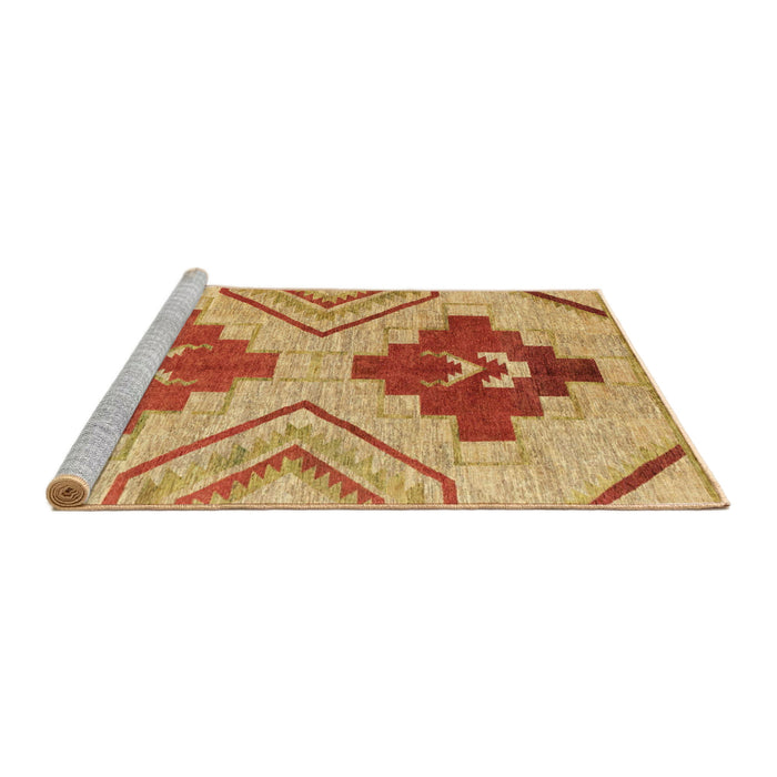 Sideview of Machine Washable Abstract Orange Rug, wshabs1808
