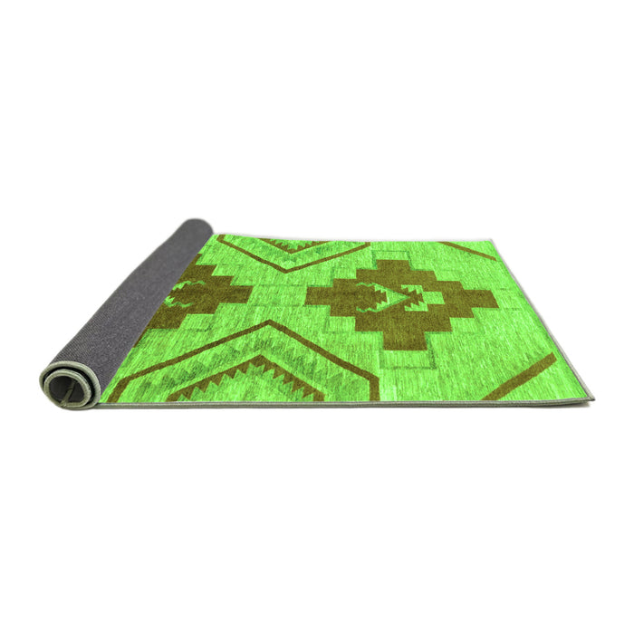 Sideview of Abstract Green Modern Rug, abs1808grn