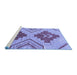 Sideview of Machine Washable Abstract Blue Modern Rug, wshabs1808blu