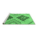 Sideview of Machine Washable Abstract Emerald Green Modern Area Rugs, wshabs1808emgrn