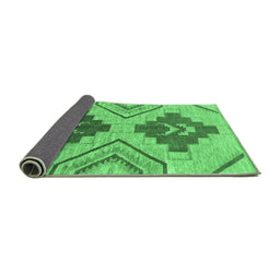 Sideview of Abstract Emerald Green Modern Rug, abs1808emgrn