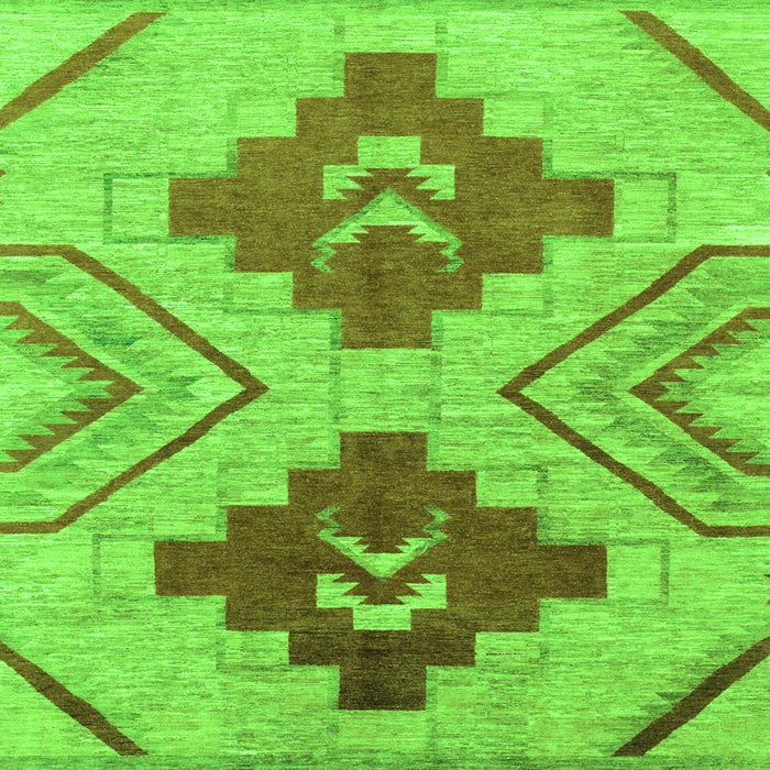 Square Abstract Green Modern Rug, abs1808grn