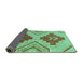 Sideview of Abstract Turquoise Modern Rug, abs1808turq