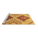 Sideview of Machine Washable Abstract Brown Modern Rug, wshabs1808brn