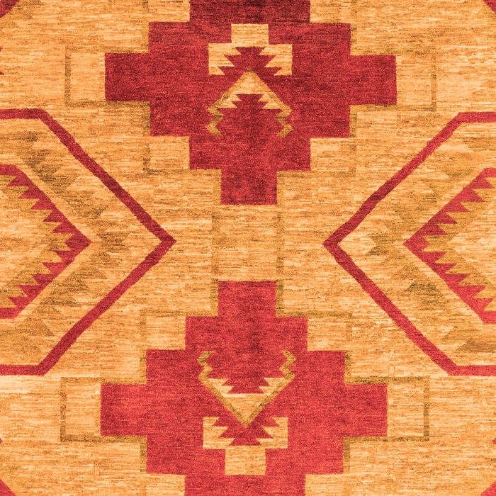 Machine Washable Abstract Orange Modern Area Rugs, wshabs1808org