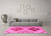 Machine Washable Abstract Pink Modern Rug in a Living Room, wshabs1808pnk