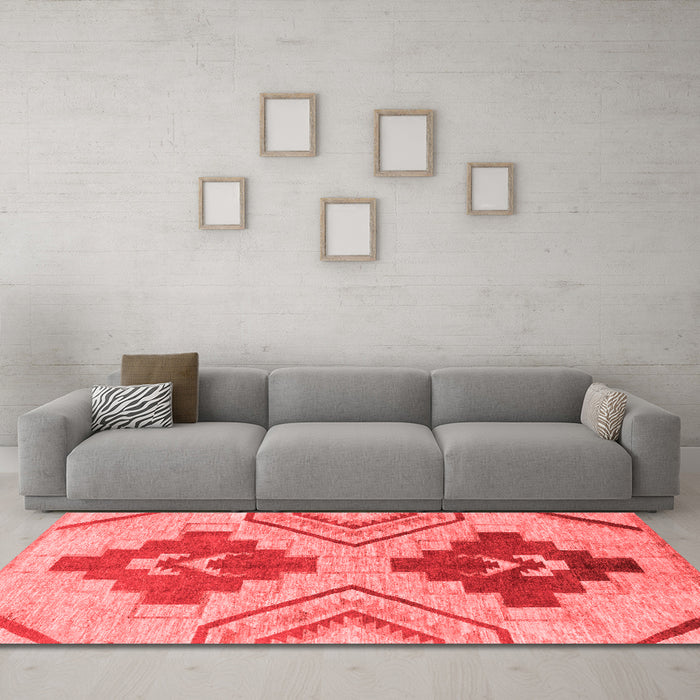 Modern Red Washable Rugs